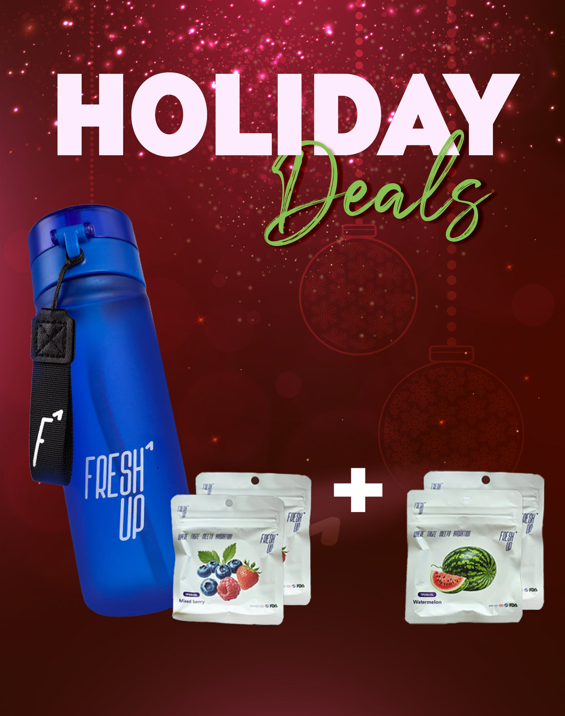 FreshUp Blue Bottle + 4 Capsules