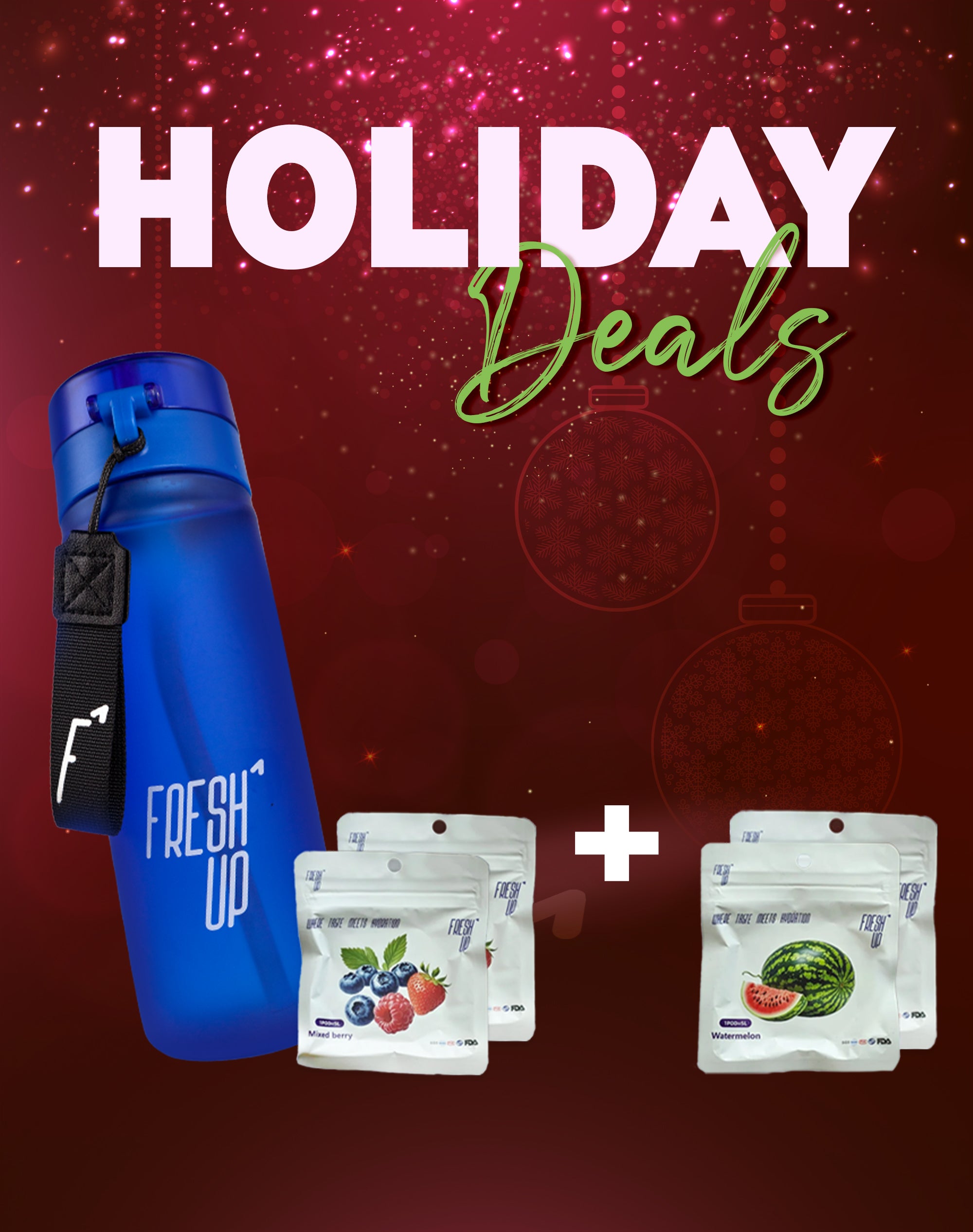 FreshUp Blue Bottle + 4 Capsules