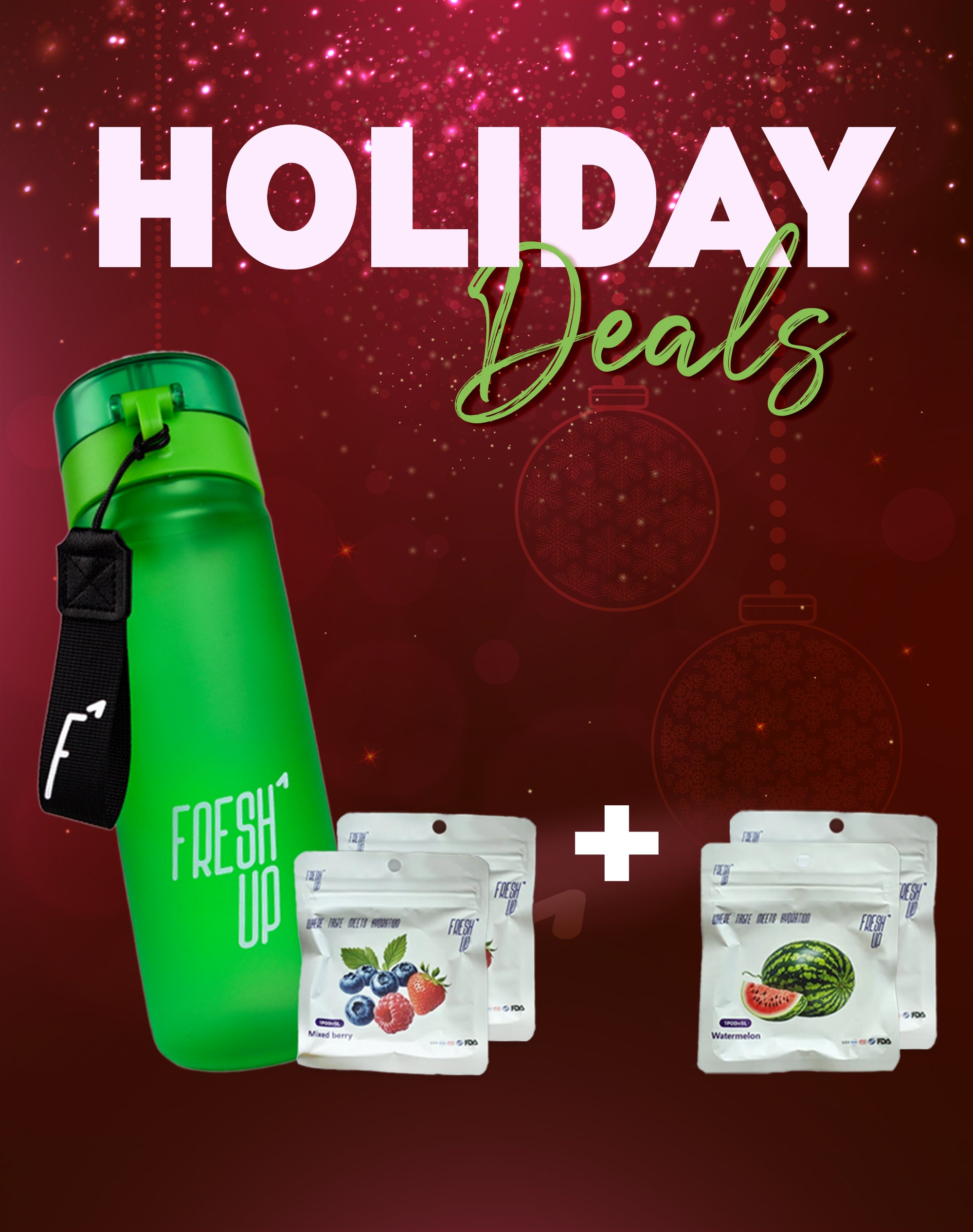 FreshUp Green Bottle + 4 Capsules